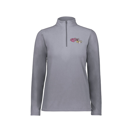 [6864.059.XS-LOGO3] Ladies MicroFleece 1/4 Zip Pullover (Female Adult XS, Gray, Logo 3)