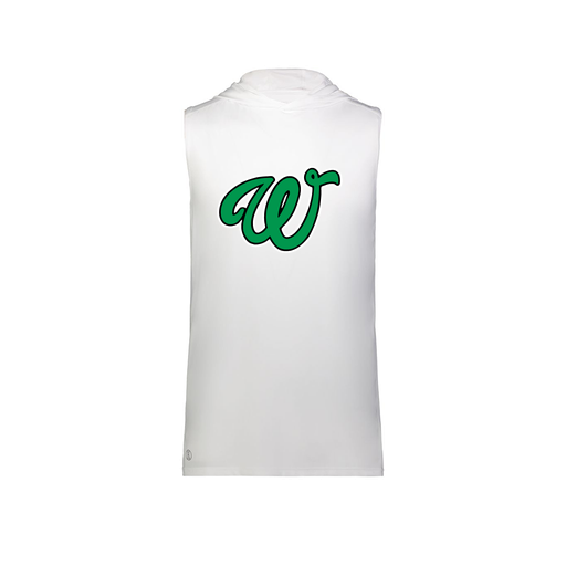 [222590.005.XS-LOGO1] Men's CoolDry Sleeveless Hoodie (Adult XS, White, Logo 1)