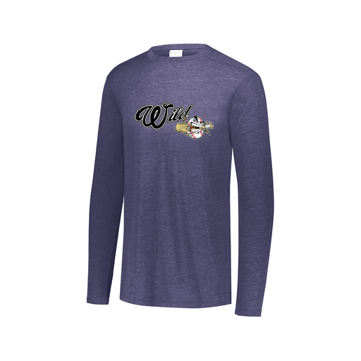 [FTLCUBNV-AXS-LOGO2] Decker Men's Tri-Blend T-Shirt - Long Sleeve (Adult XS, Navy, Logo 2)