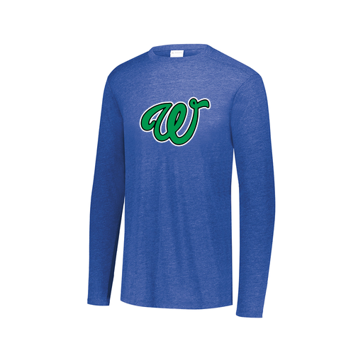 [FTLCUBRY-AXS-LOGO1] Decker Men's Tri-Blend T-Shirt - Long Sleeve (Adult XS, Royal, Logo 1)