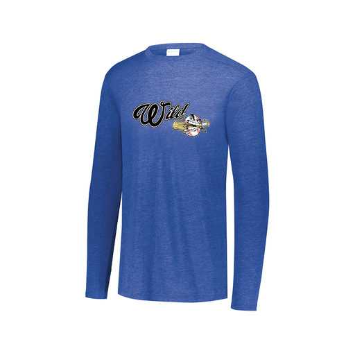 [3075.U55.XS-LOGO2] Decker Men's Tri-Blend T-Shirt - Long Sleeve (Adult XS, Royal, Logo 2)