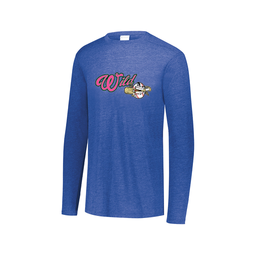 [3075.U55.XS-LOGO3] Decker Men's Tri-Blend T-Shirt - Long Sleeve (Adult XS, Royal, Logo 3)