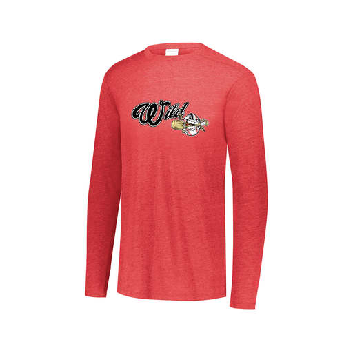 [FTLCUBRD-AXS-LOGO2] Decker Men's Tri-Blend T-Shirt - Long Sleeve (Adult XS, Red, Logo 2)