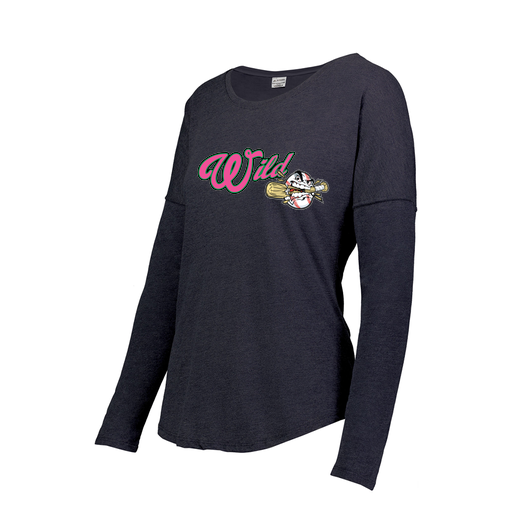 [FTLCUBNV-FAXS-LOGO3] Decker Women's Tri-Blend T-Shirt - Long Sleeve (Female Adult XS, Navy, Logo 3)