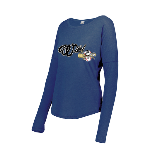 [FTLCUBRY-FAXS-LOGO2] Decker Women's Tri-Blend T-Shirt - Long Sleeve (Female Adult XS, Royal, Logo 2)